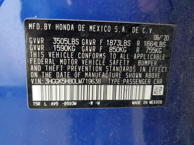 2020 HONDA FIT EX 3HGGK5H80LM719638