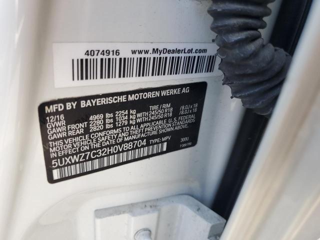 2017 BMW X3 SDRIVE2 - 5UXWZ7C32H0V88704