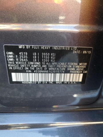 2016 SUBARU LEGACY 2.5I LIMITED 4S3BNAN61G3015774