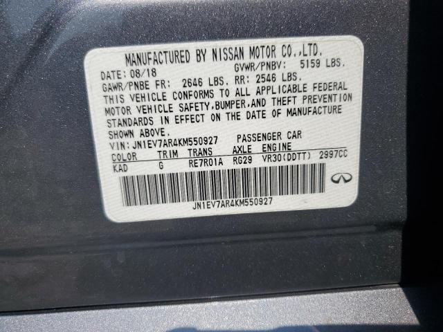 2019 INFINITI FX30D JN1EV7AR4KM550927