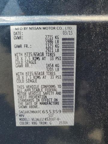 2015 NISSAN PATHFINDER 5N1AR2MNXFC655359