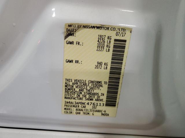 2017 NISSAN ALTIMA 2.5 - 1N4AL3AP0HC476113