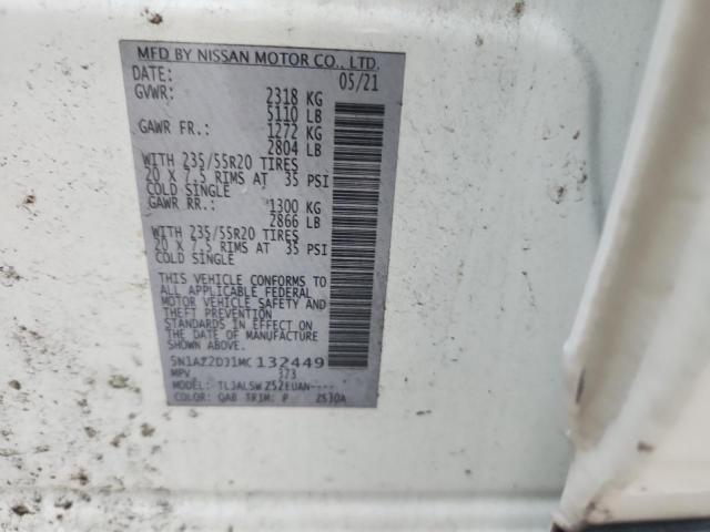 2021 NISSAN MURANO PLATINUM 5N1AZ2DJ1MC132449