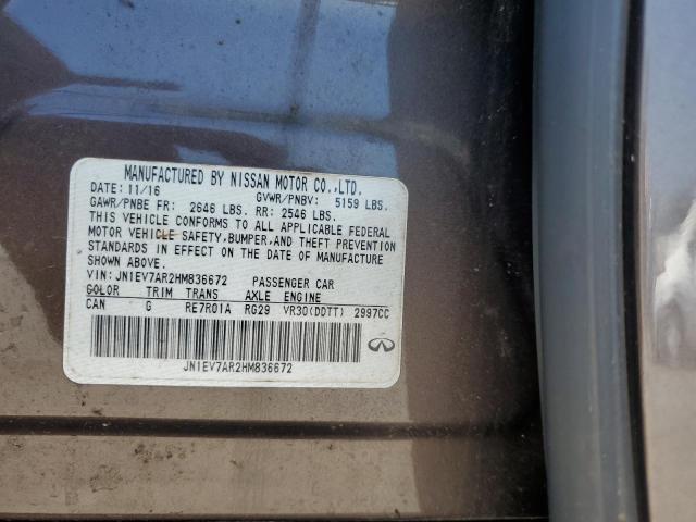 2017 INFINITI Q50 PREMIU JN1EV7AR2HM836672