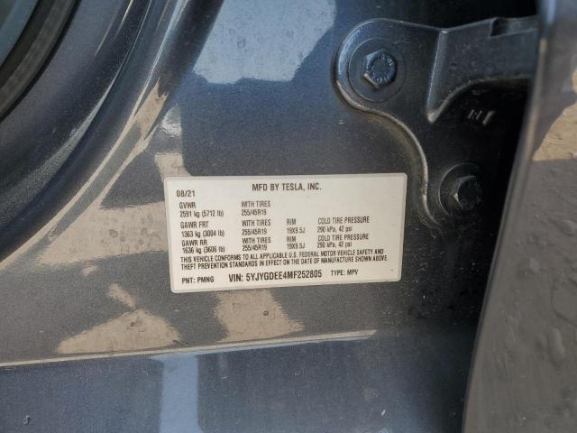 2021 TESLA MODEL Y 5YJYGDEE4MF252805