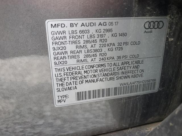 2017 AUDI Q7 PREMIUM WA1LAAF75HD058768