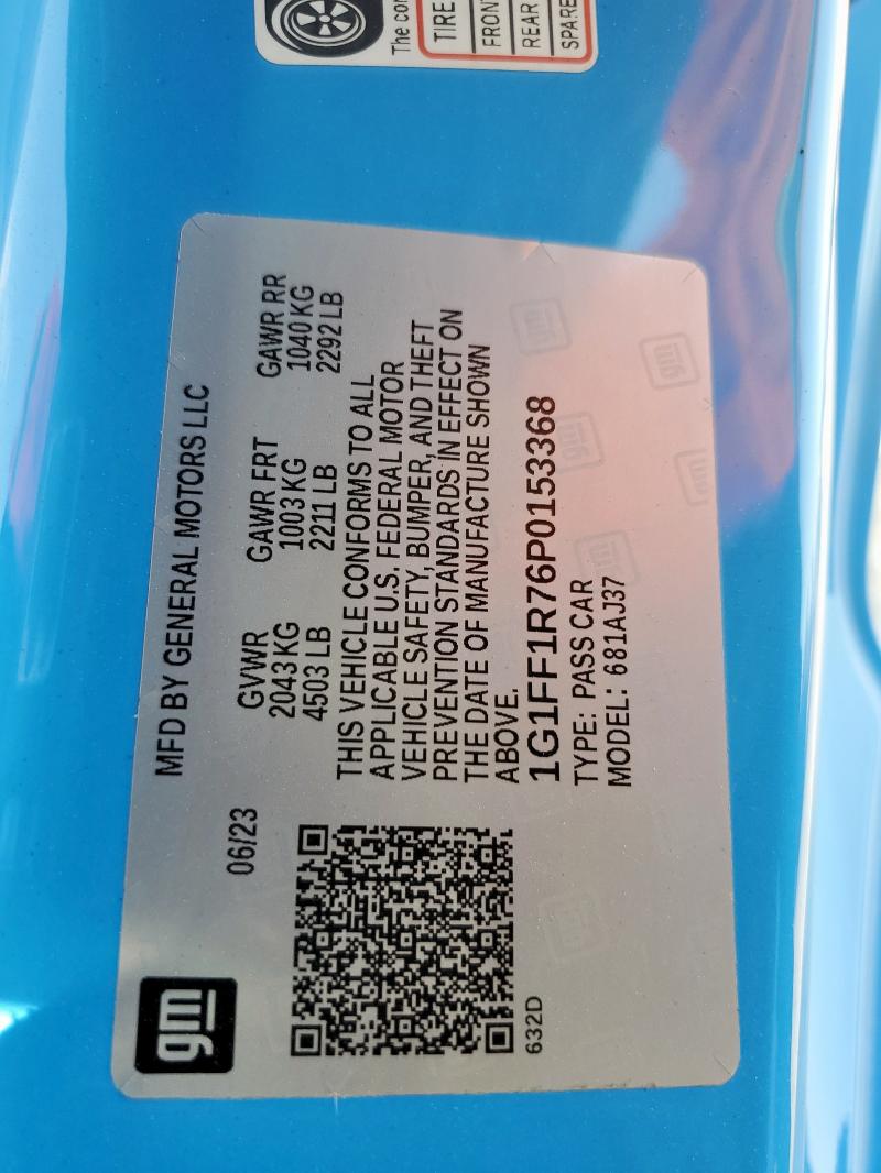 2023 CHEVROLET CAMARO LT1 1G1FF1R76P0153368