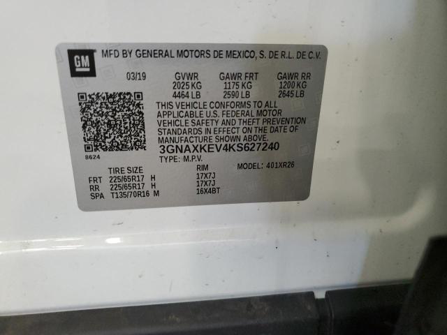 2019 CHEVROLET EQUINOX LT 3GNAXKEV4KS627240
