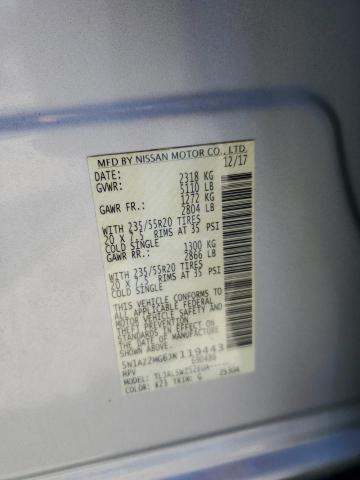 2018 NISSAN MURANO S 5N1AZ2MG6JN119443