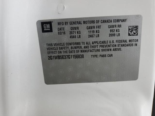 2016 CHEVROLET IMPALA LIM 2G1WB5E37G1156838