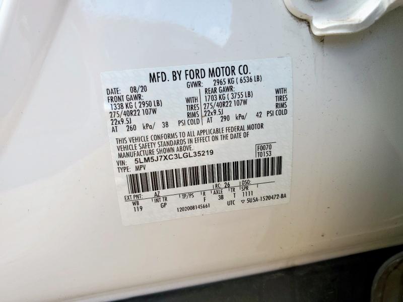 2020 LINCOLN AVIATOR RE 5LM5J7XC3LGL35219