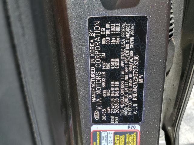2016 KIA SOUL KNDJN2A2XG7273336
