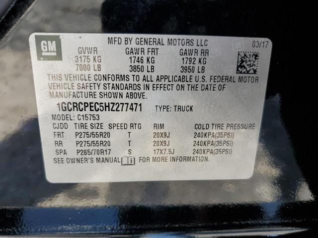 2017 CHEVROLET SILVERADO C1500 CUSTOM 1GCRCPEC5HZ277471