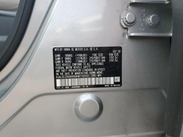 2019 HONDA HR-V TOURI 3CZRU6H90KM716442
