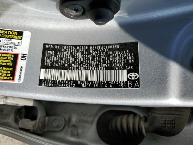 2017 TOYOTA COROLLA L 5YFBURHE7HP685889