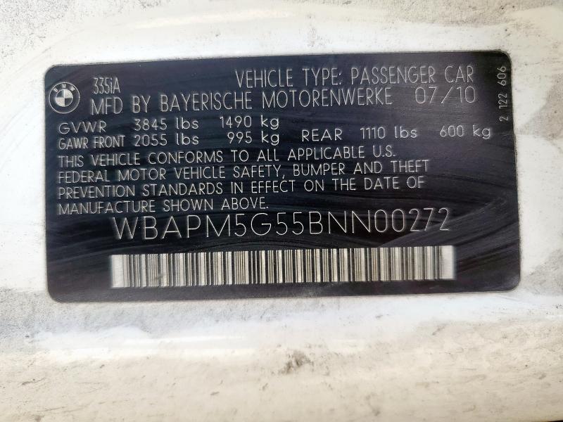 2011 BMW 335 I - WBAPM5G55BNN00272