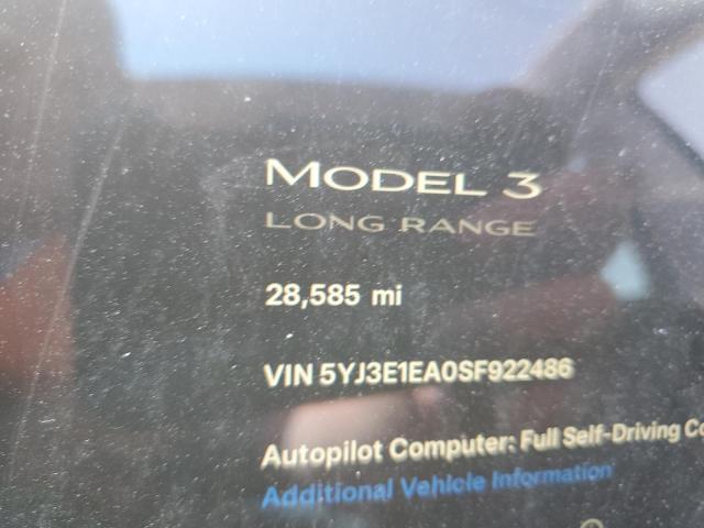 2025 TESLA MODEL 3 - 5YJ3E1EA0SF922486