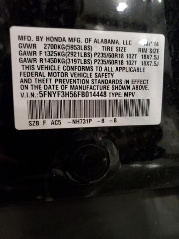 2015 HONDA PILOT EXL - 5FNYF3H56FB014448