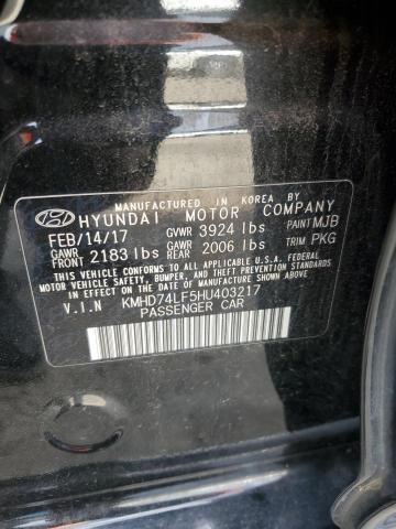 2017 HYUNDAI ELANTRA SE KMHD74LF5HU403217