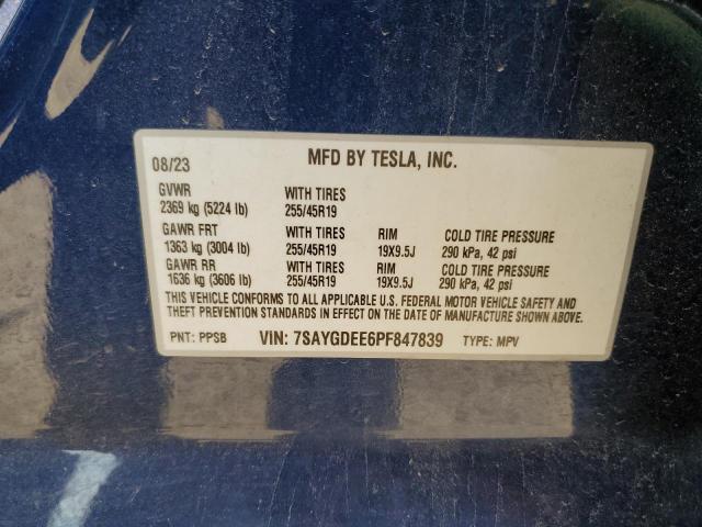 2023 TESLA MODEL Y 7SAYGDEE6PF847839
