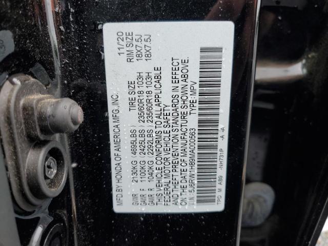 2021 HONDA CR-V EXL 5J6RW1H89MA000563