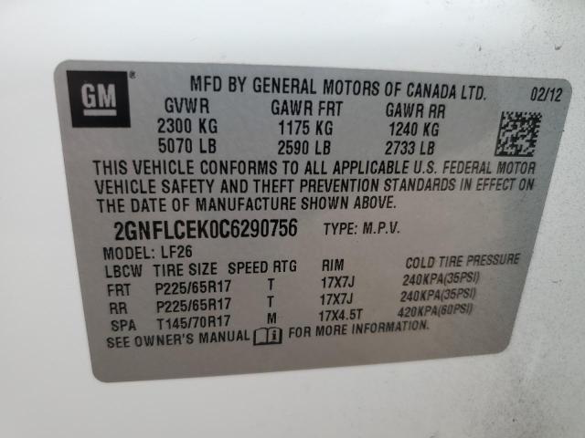 2012 CHEVROLET EQUINOX LS - 2GNFLCEK0C6290756