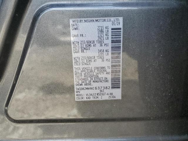 2019 NISSAN PATHFINDER 5N1DR2MN4KC637382