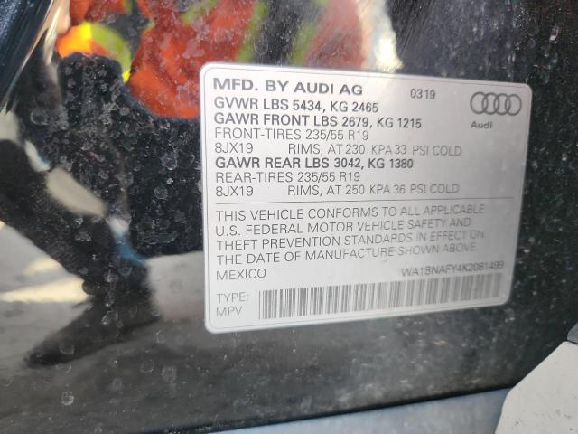 2019 AUDI Q5 PREMIUM WA1BNAFY4K2081499