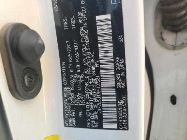2016 TOYOTA 4RUNNER SR JTEZU5JR7G5127231