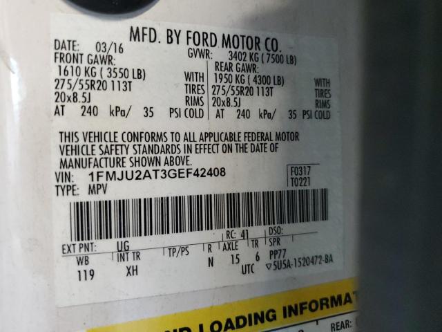 2016 FORD EXPEDITION 1FMJU2AT3GEF42408
