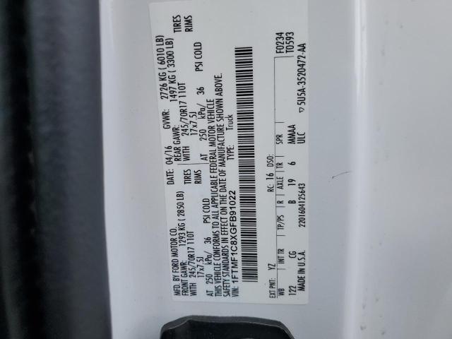 2016 FORD F150 1FTMF1C8XGFB91022