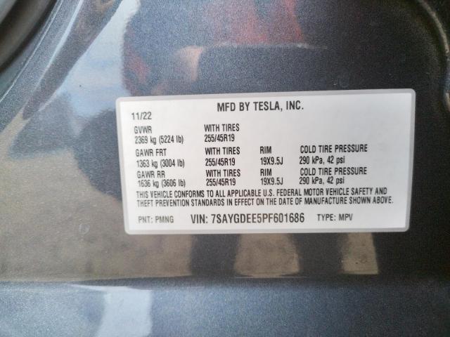 2023 TESLA MODEL Y 7SAYGDEE5PF601686