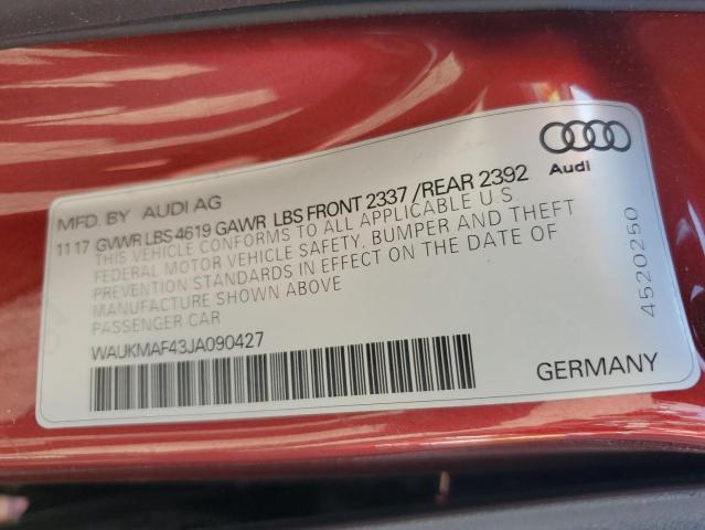 2018 AUDI A4 PREMIUM - WAUKMAF43JA090427
