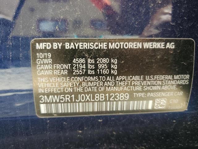 2020 BMW 330I 3MW5R1J0XL8B12389