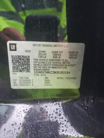 2019 CHEVROLET SUBURBAN C 1GNSCHKC3KR183194