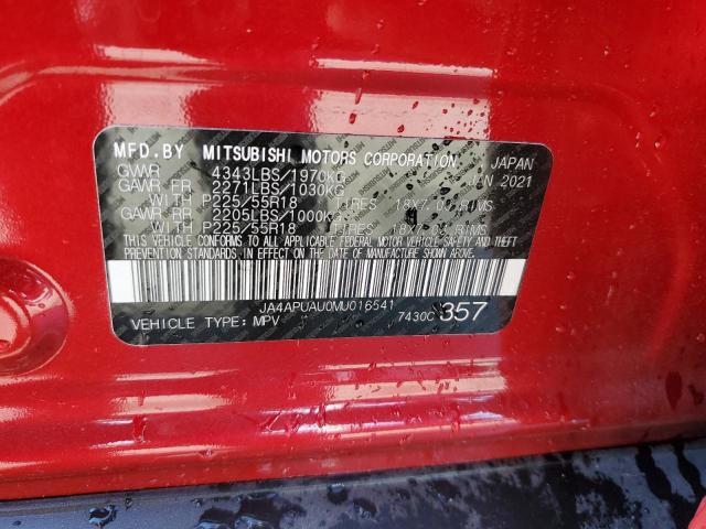 2021 MITSUBISHI OUTLANDER JA4APUAU0MU016541