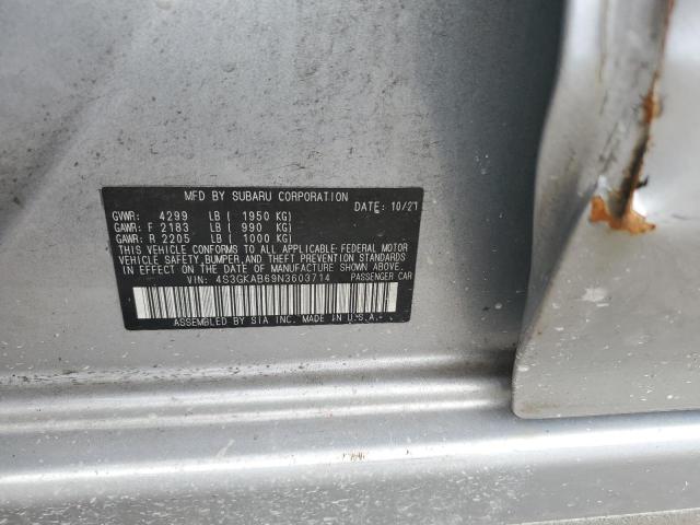 2022 SUBARU IMPREZA 4S3GKAB69N3603714