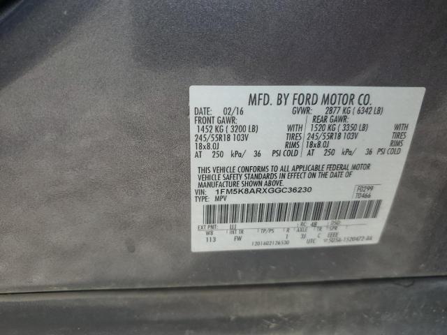 2016 FORD EXPLORER P 1FM5K8ARXGGC36230