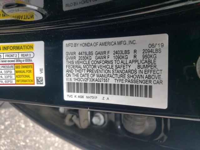 2019 HONDA ACCORD SPO 1HGCV2F33KA027557