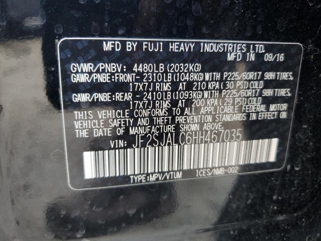 2017 SUBARU FORESTER 2 JF2SJALC6HH467035