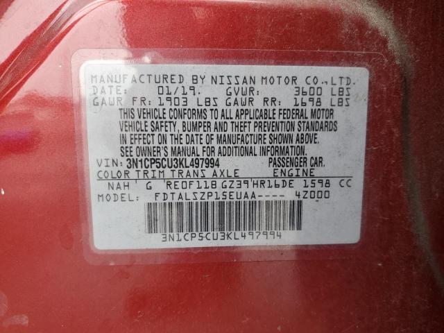 2019 NISSAN KICKS S 3N1CP5CU3KL497994