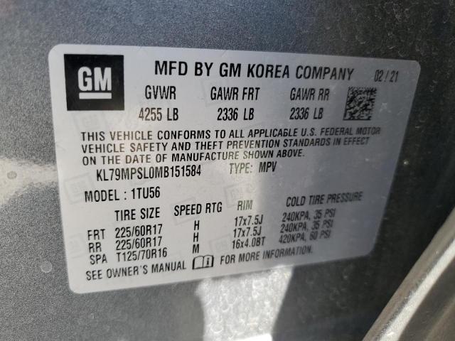 2021 CHEVROLET TRAILBLAZE KL79MPSL0MB151584