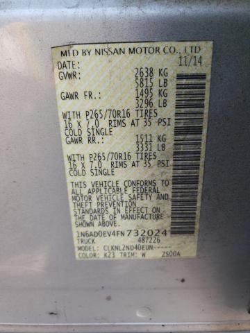 2015 NISSAN FRONTIER S 1N6AD0EV4FN732024