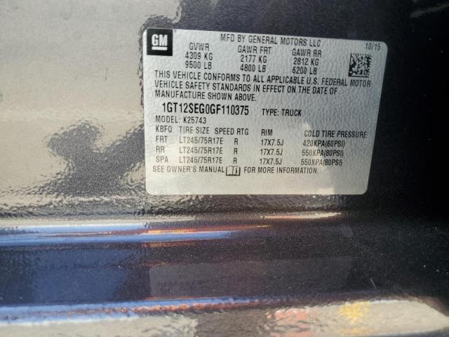 2016 GMC SIERRA K25 1GT12SEG0GF110375