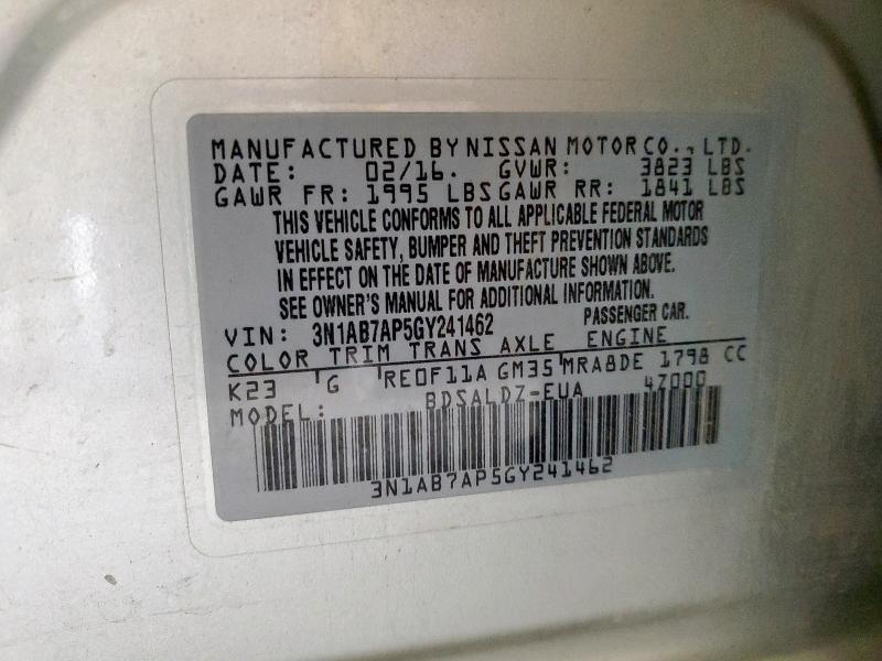 2016 NISSAN SENTRA S - 3N1AB7AP5GY241462