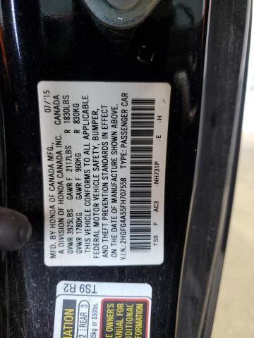 2015 HONDA CIVIC SI 2HGFG4A55FH707558