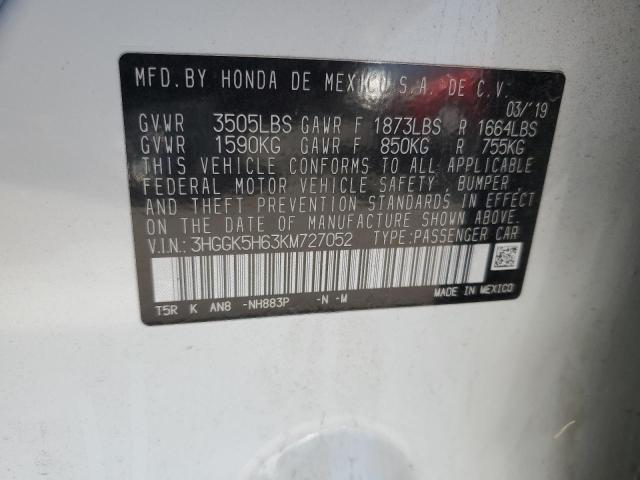 2019 HONDA FIT SPORT 3HGGK5H63KM727052
