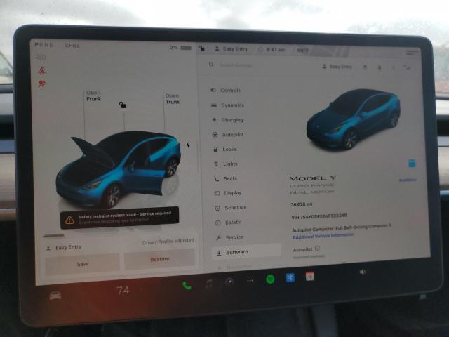 2022 TESLA MODEL Y - 7SAYGDEE6NF555346