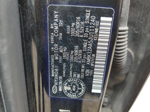2018 HYUNDAI KONA SE KM8K12AA5JU111240