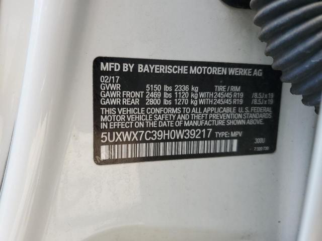 2017 BMW X3 XDRIVE3 5UXWX7C39H0W39217